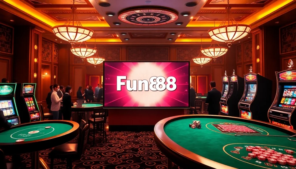 Experience thrilling gaming at Fun88 link with vibrant casino visuals and elegant table setups.