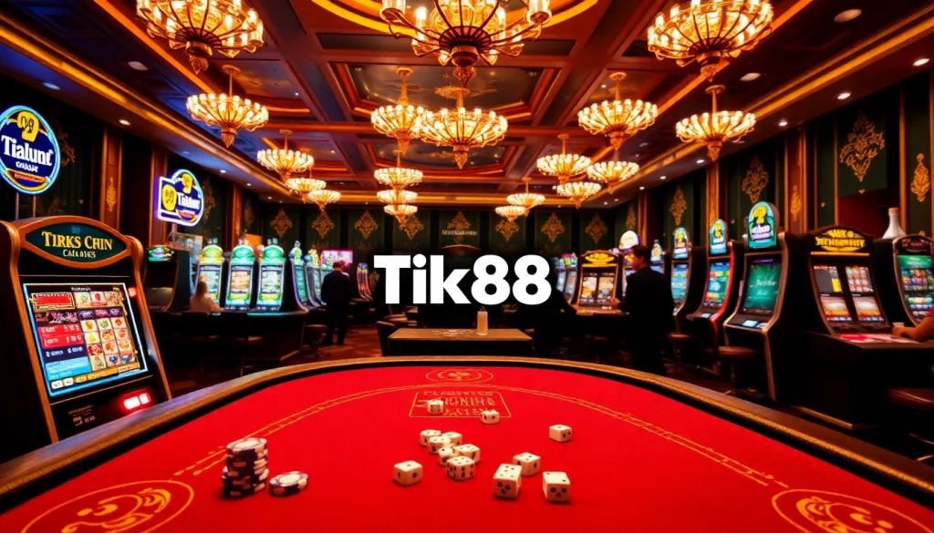 Trải nghiệm những phút giây chơi đầy kịch tính tại tik88 với đồ họa casino sống động và các trò chơi bàn hấp dẫn.