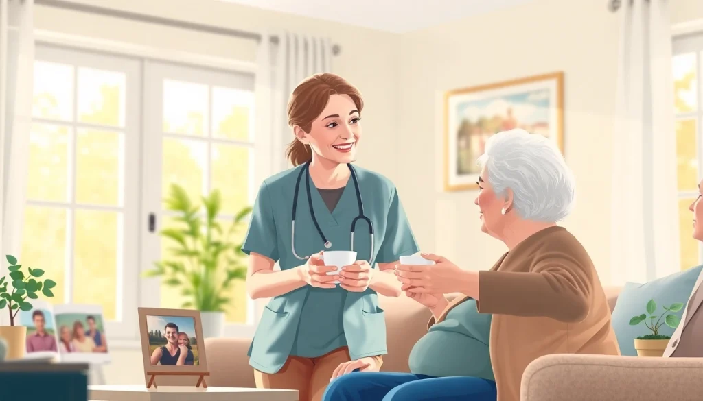 Enhance Austin senior home care with compassionate assistance in a warm living room.