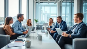 Engaging scene where to find sales reps looking for new opportunities in a collaborative office space.