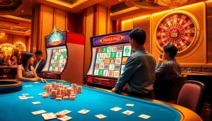 Mengajak pemain ke mesin slot demo Mahjong yang menampilkan kegembiraan kasino dan tema yang berwarna-warni.