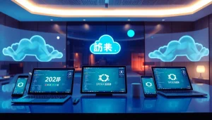 快连官网展示全球连接性的现代化工作空间与科技设备的图像。