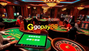 Experience the excitement of Gopay88 Daftar with professional gamblers at vibrant casino tables.