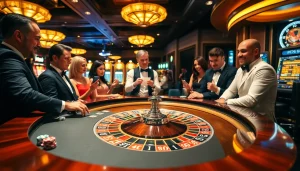 Experience high-stakes gaming at 222BD casino with players enjoying roulette and poker action.