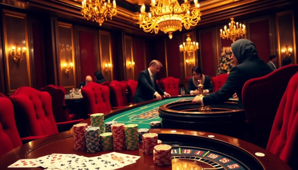 Vivez l'excitation du casino en ligne avec des joueurs engagés dans une partie de poker à enjeux élevés.