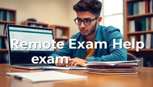 Engaged student utilizing remote exam help in a focused study environment.